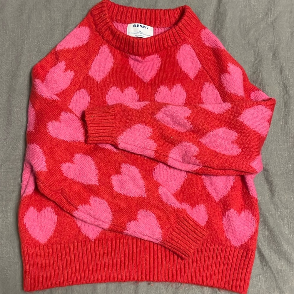 Red and Pink Heart Sweater XS ❤️🩷❤️🩷
